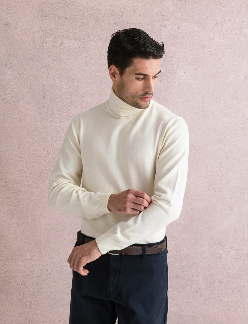 MAGLIA COLLO ALTO BASIC - Bianco