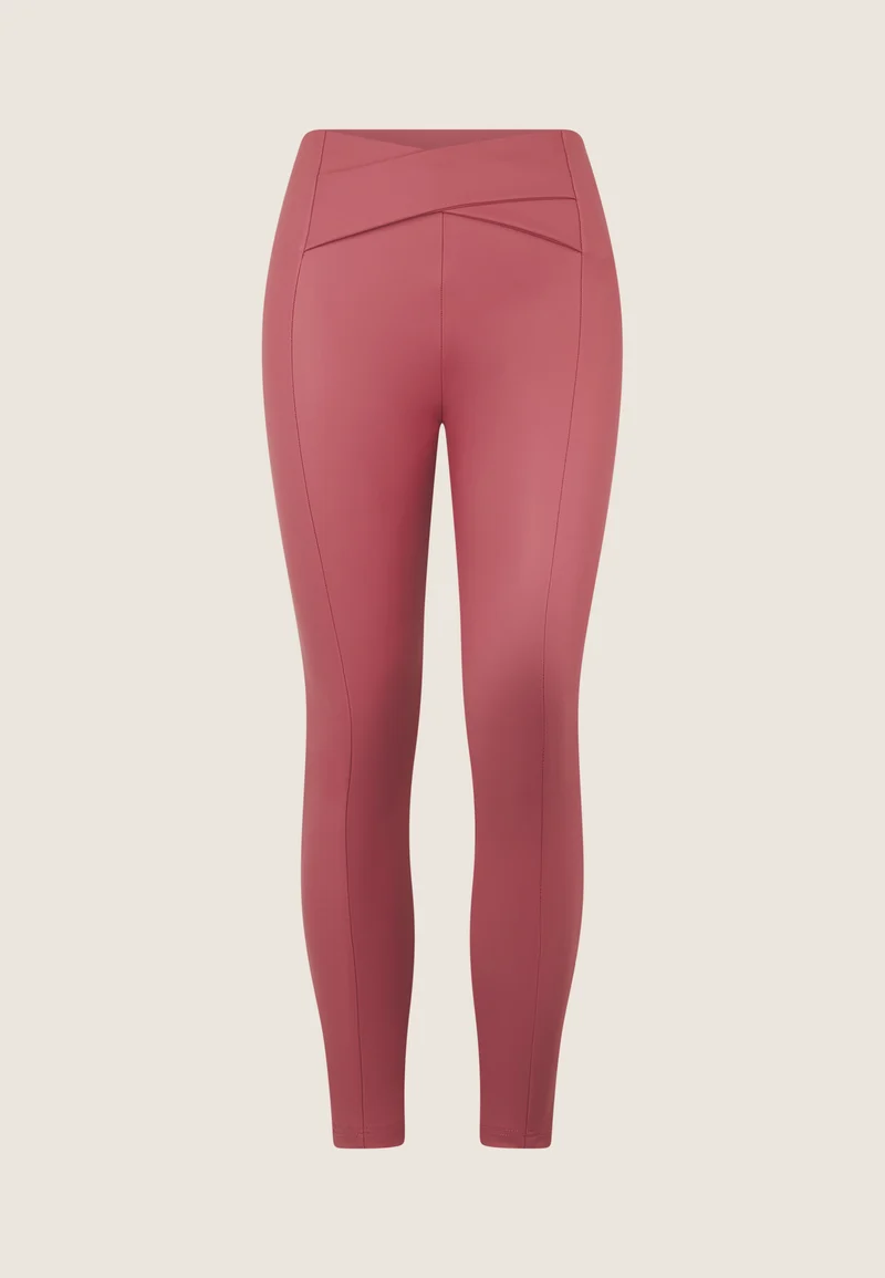 WR.UP Push-Up High Waist Skinny Vegan Leather Pant With Crossed Waist Band - Baroque Rose