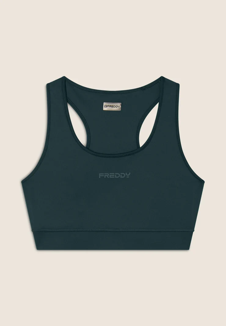 Medium support sports bra with glitter logo