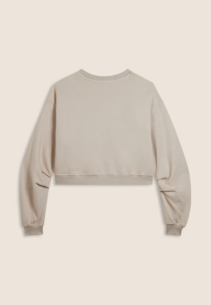 Oversized cropped sweatshirt with Flow print on the shoulder