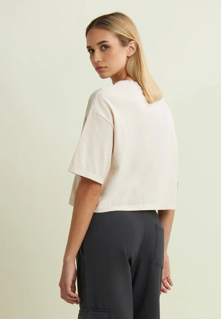 Women's cropped T-shirt - Flow White