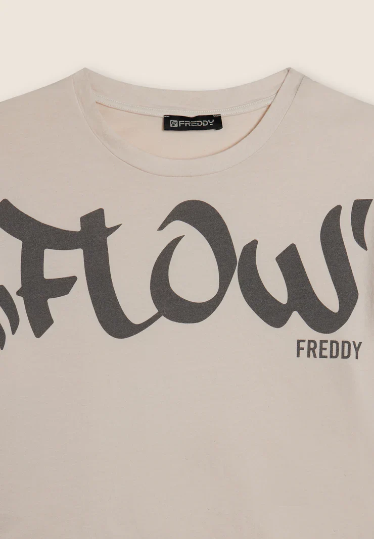 Women's cropped T-shirt - Flow White