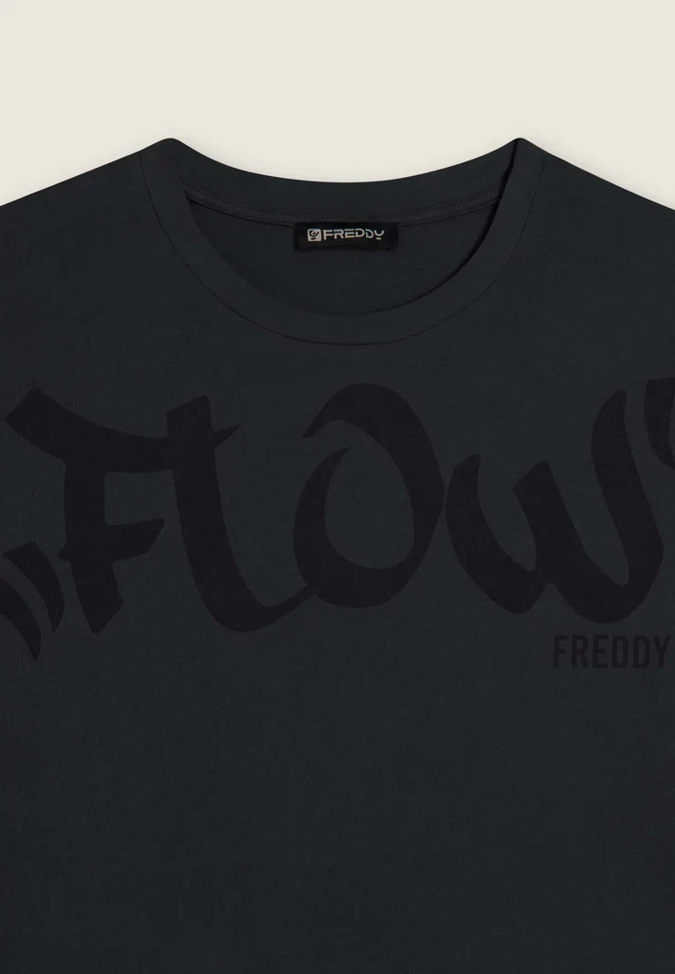 Women's cropped T-shirt - Flow Black
