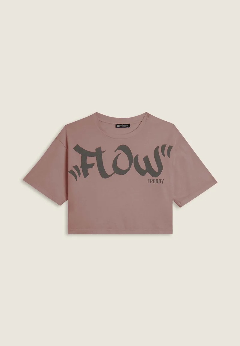 Women's cropped T-shirt - Flow Pink
