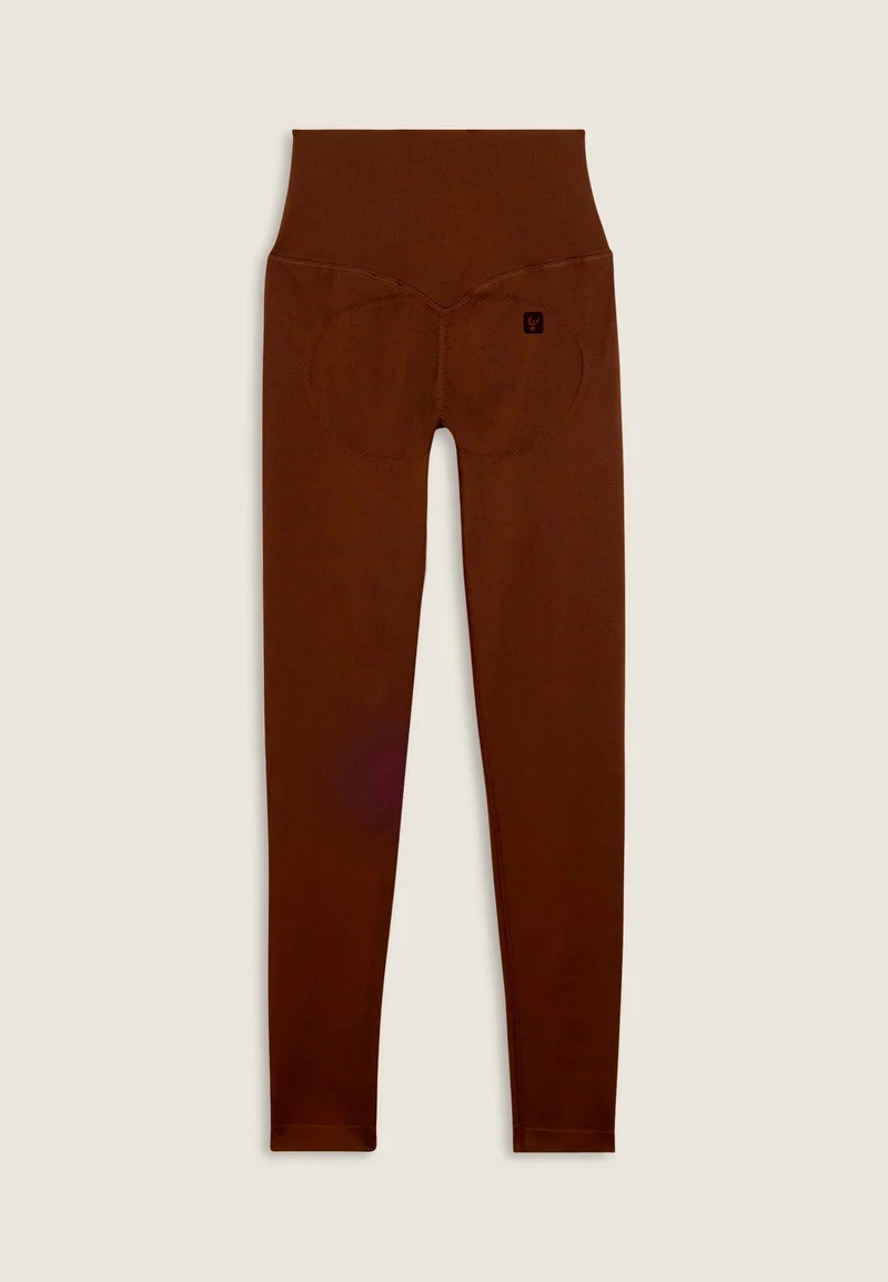 Seamless Push-Up High Waist Skinny 7/8 Leggings - Brandy Brown - Made in Italy