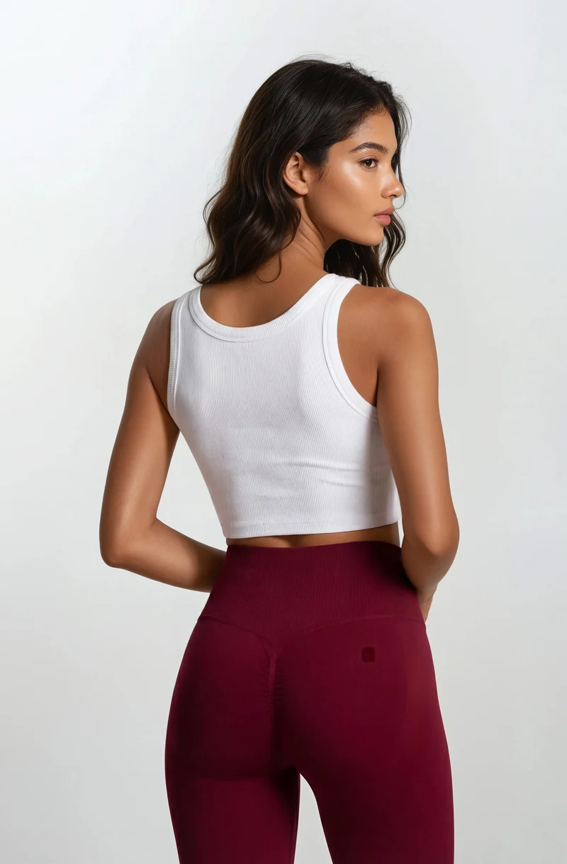 Seamless Push-Up High Waist Skinny 7/8 Leggings - Rumba Red - Made in Italy