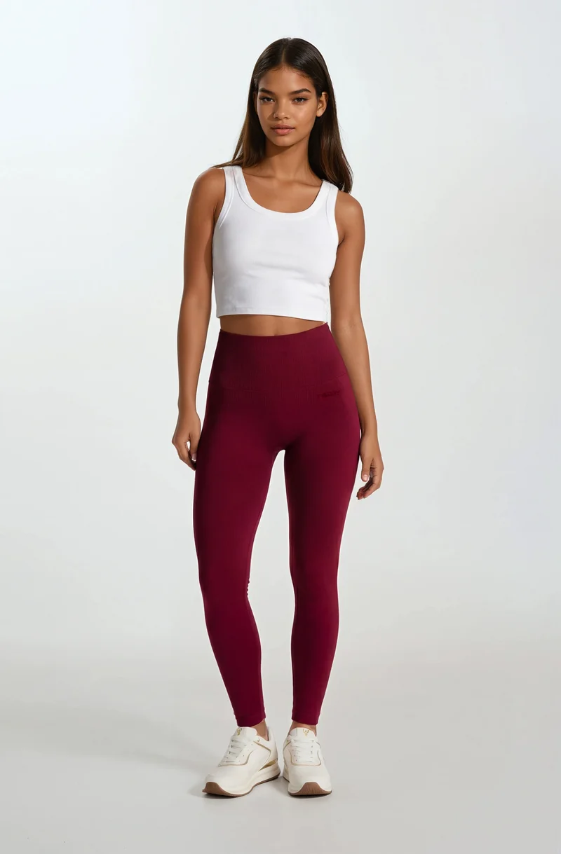 Seamless Push-Up High Waist Skinny 7/8 Leggings - Rumba Red - Made in Italy