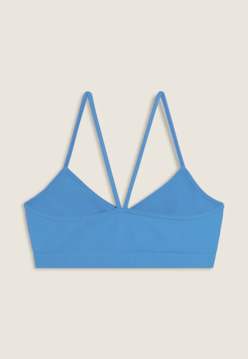 Seamless Sport Top Medium Support Ribbed - Ashleigh Blue