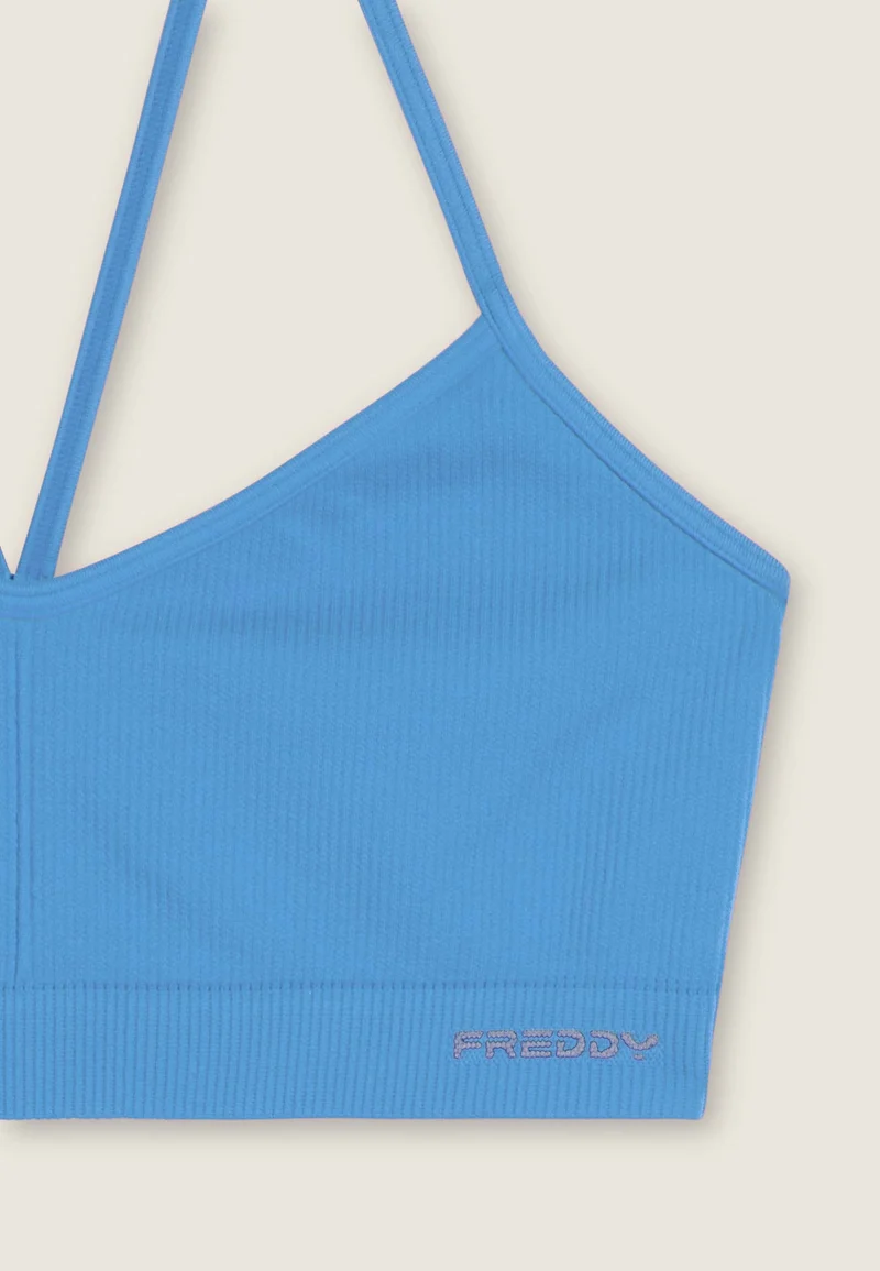 Seamless Sport Top Medium Support Ribbed - Ashleigh Blue