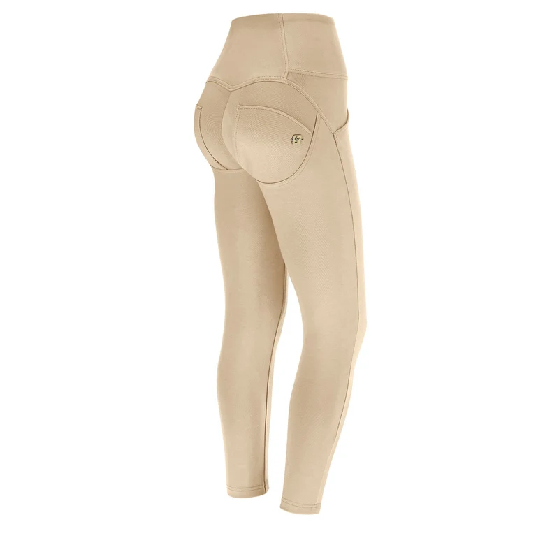 WR.UP Push-Up Button High Waist Skinny 7/8 Pants - Warm Sand Beige
