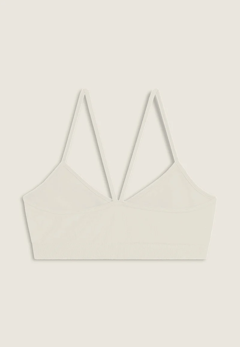 Seamless Sport Top Medium Support Ribbed - Cannoli Cream White
