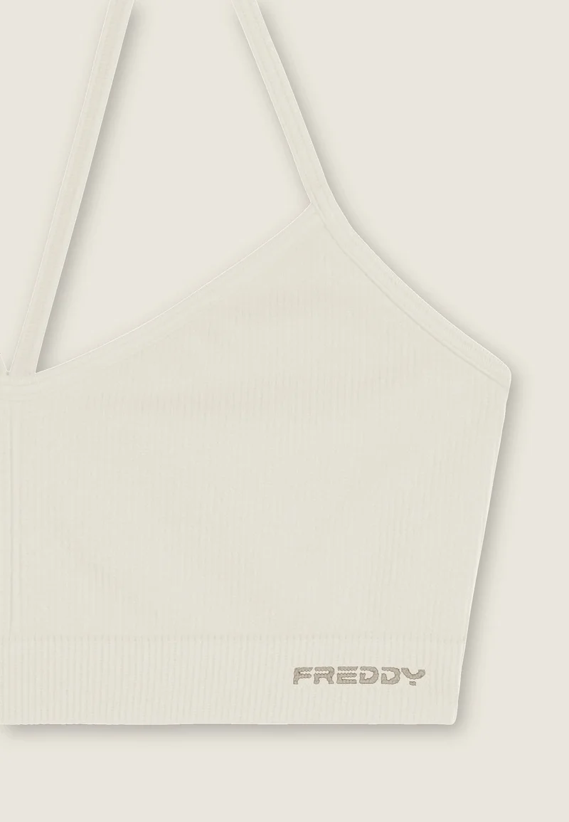 Seamless Sport Top Medium Support Ribbed - Cannoli Cream White