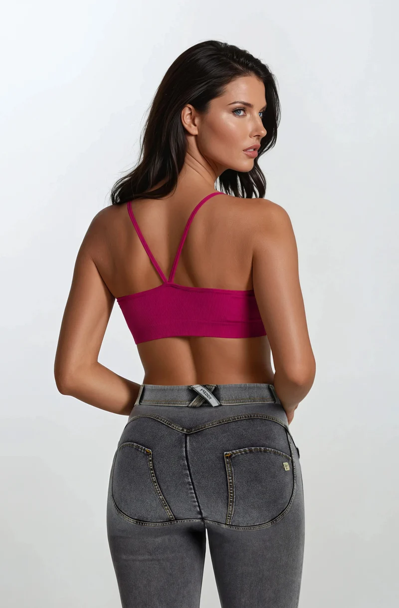WR.UP Curvy Push-Up Regular Waist Skinny 7/8 Denim Jeans - Denim Gray - Yellow Seam