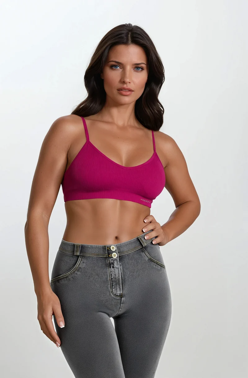 WR.UP Curvy Push-Up Regular Waist Skinny 7/8 Denim Jeans - Denim Gray - Yellow Seam
