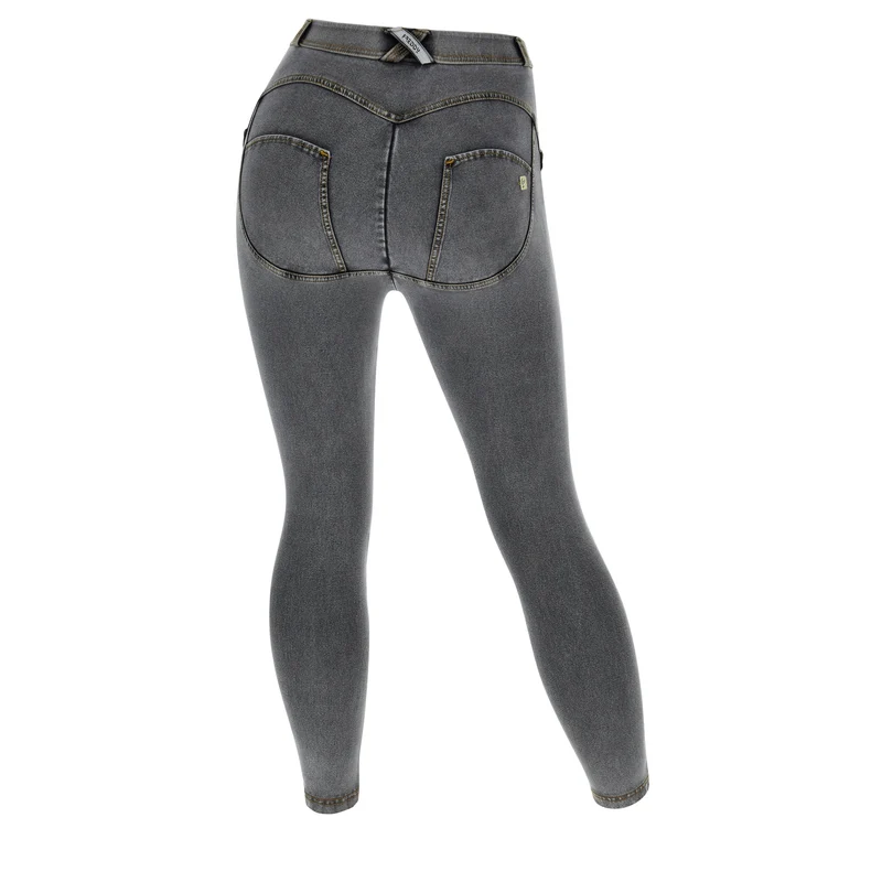 WR.UP Curvy Push-Up Regular Waist Skinny 7/8 Denim Jeans - Denim Gray - Yellow Seam