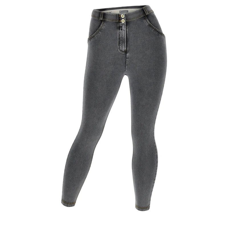 WR.UP Curvy Push-Up Regular Waist Skinny 7/8 Denim Jeans - Denim Gray - Yellow Seam