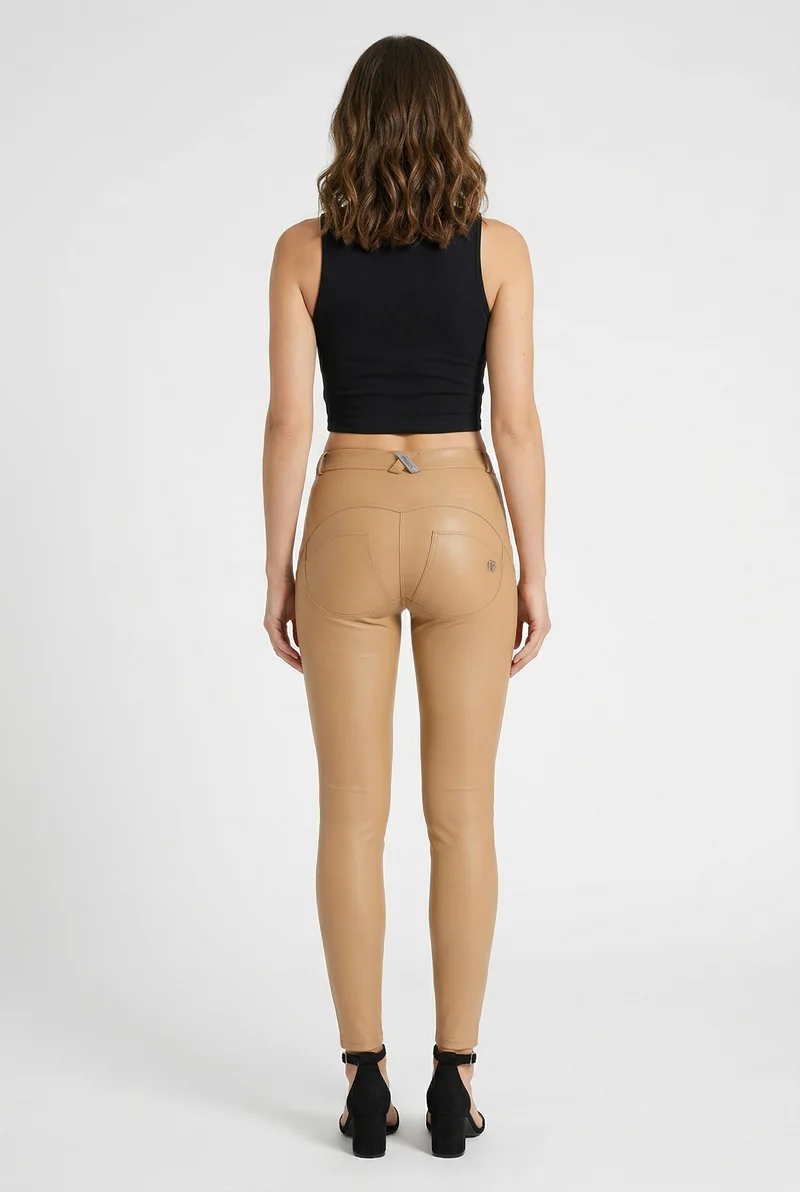 WR.UP Push-Up Regular Waist Skinny Vegan Leather Pant - Macaroon Brown