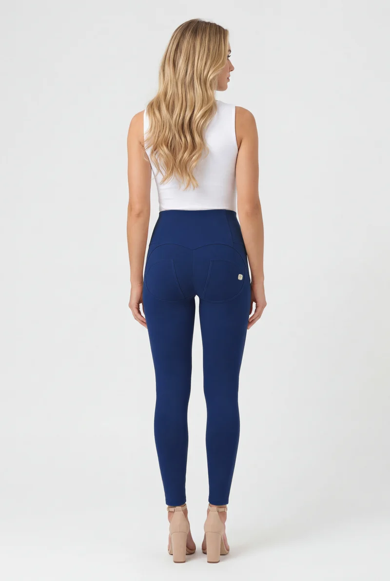 WR.UP Push-Up Button High Waist Skinny Pants - Total Eclipse Blue