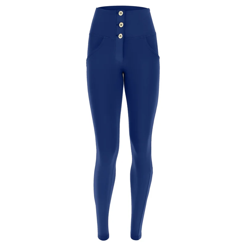 WR.UP Push-Up Button High Waist Skinny Pants - Total Eclipse Blue