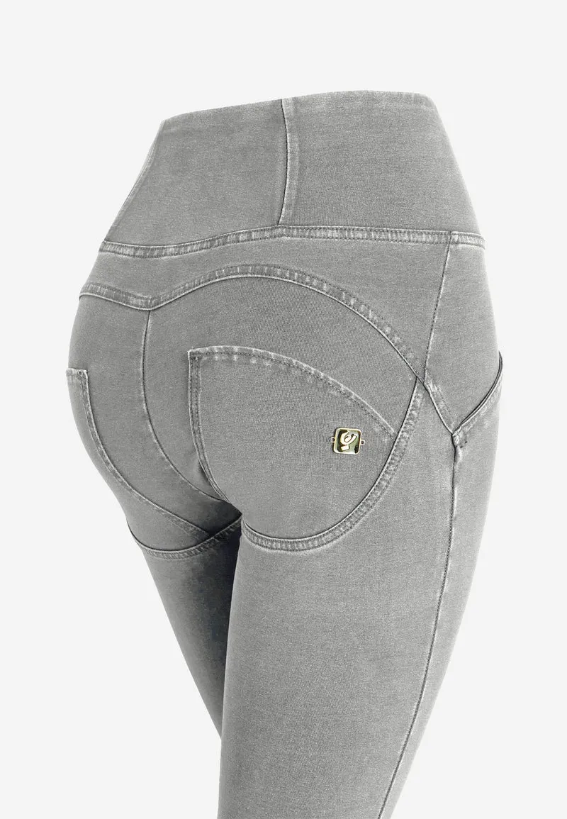 WR.UP Push-Up High Waist Skinny 7/8 Denim Jeans With Front Seam - Denim Gray - Black Seam