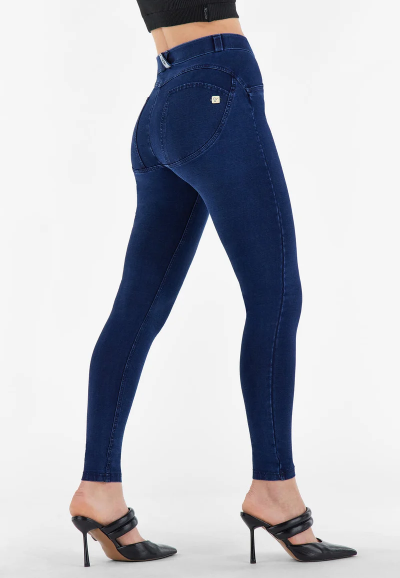 WR.UP Curvy Push-Up Regular Waist Skinny Denim Jeans - Denim Dark Blue - Blue Seam