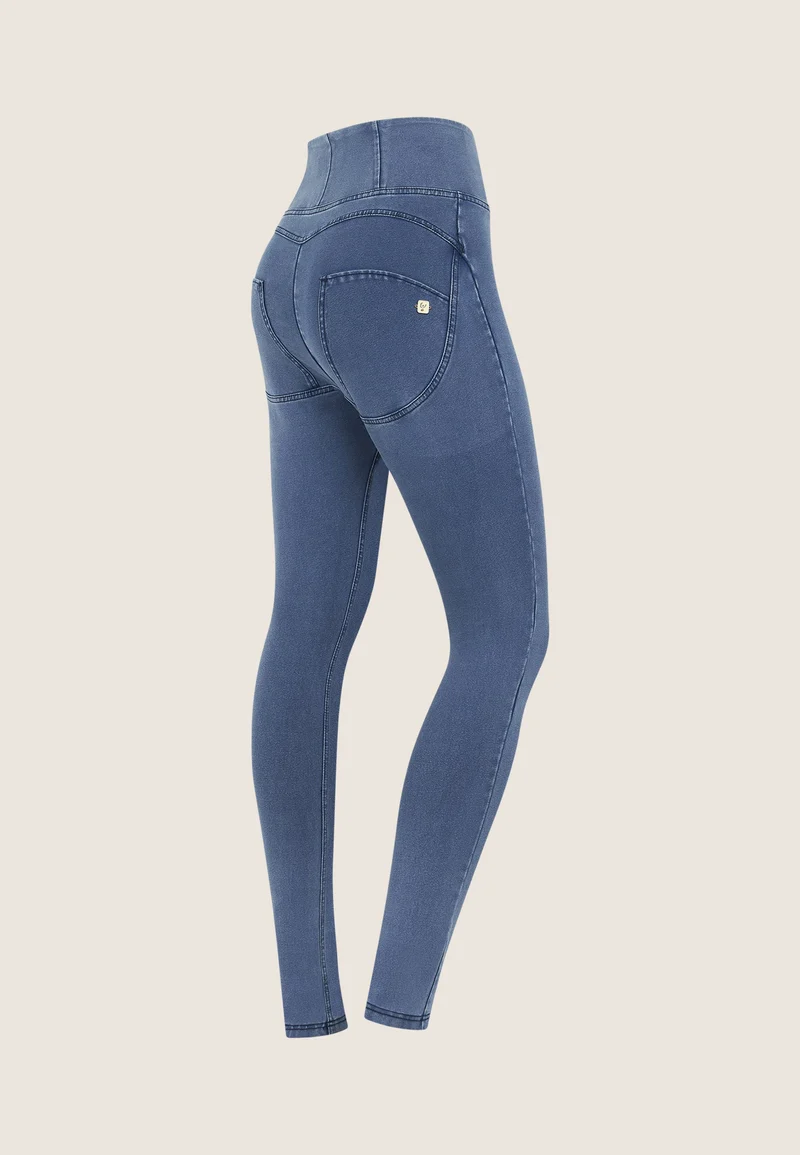 WR.UP Curvy Push-Up High Waist Skinny Denim Jeans - Denim Light Blue - Blue Seam