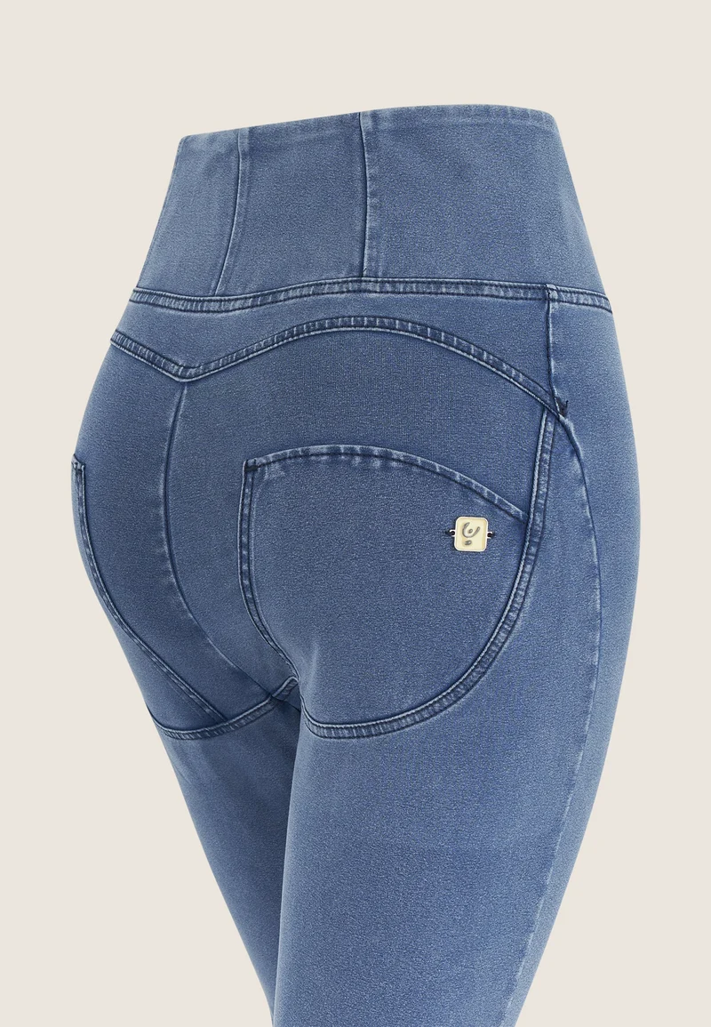WR.UP Curvy Push-Up High Waist Skinny Denim Jeans - Denim Light Blue - Blue Seam