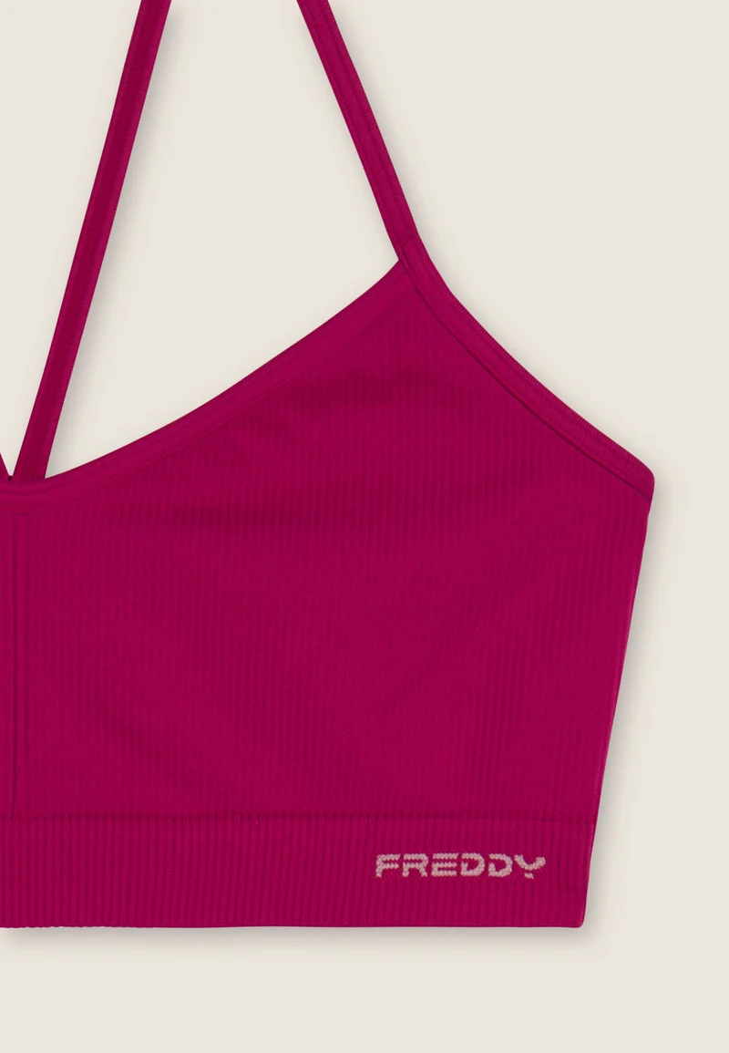 Seamless Sport Top Medium Support Ribbed - Fuchsia Red