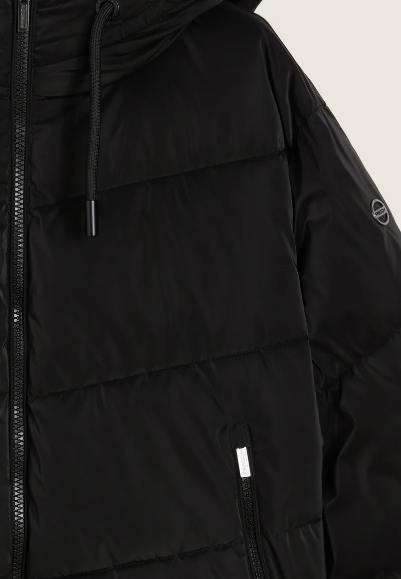 Women's cropped down jacket with turtleneck and adjustable drawstring