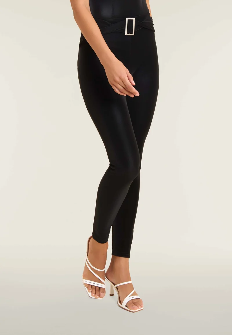WR.UP Push-Up High Waist Skinny Vegan Leather Pant With Wet Effect - Black