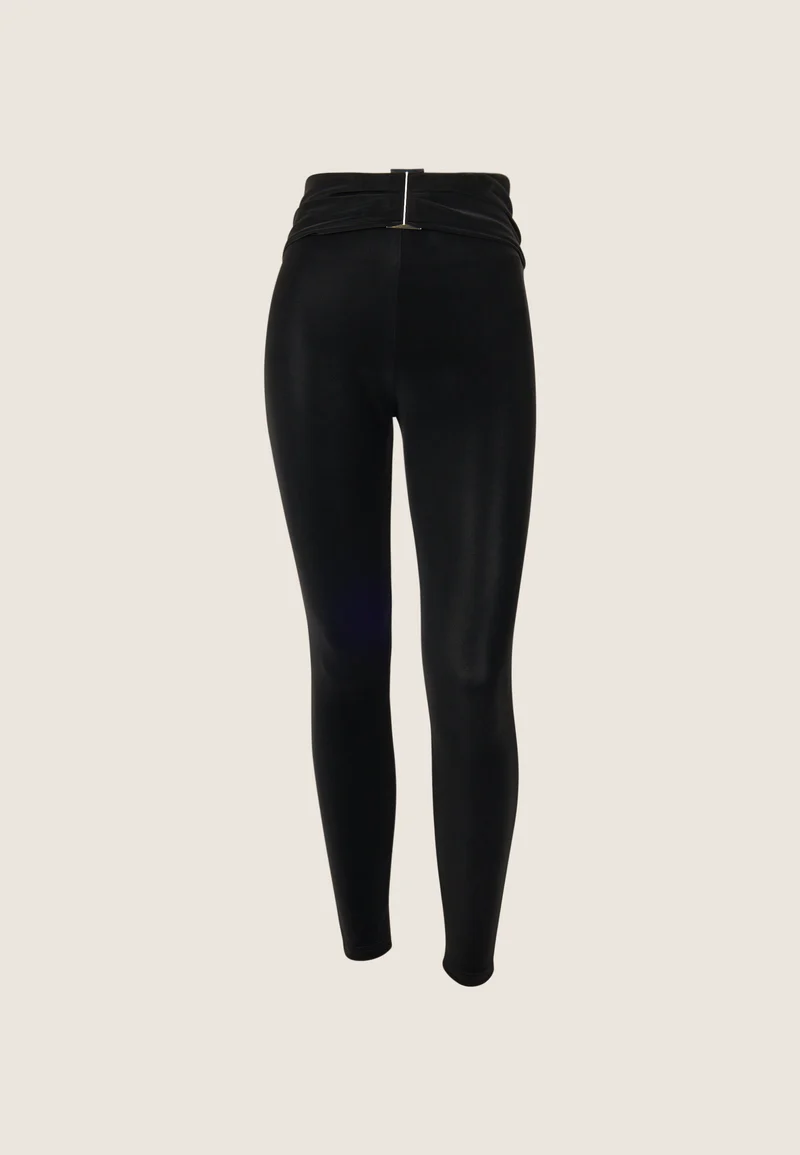 WR.UP Push-Up High Waist Skinny Vegan Leather Pant With Wet Effect - Black