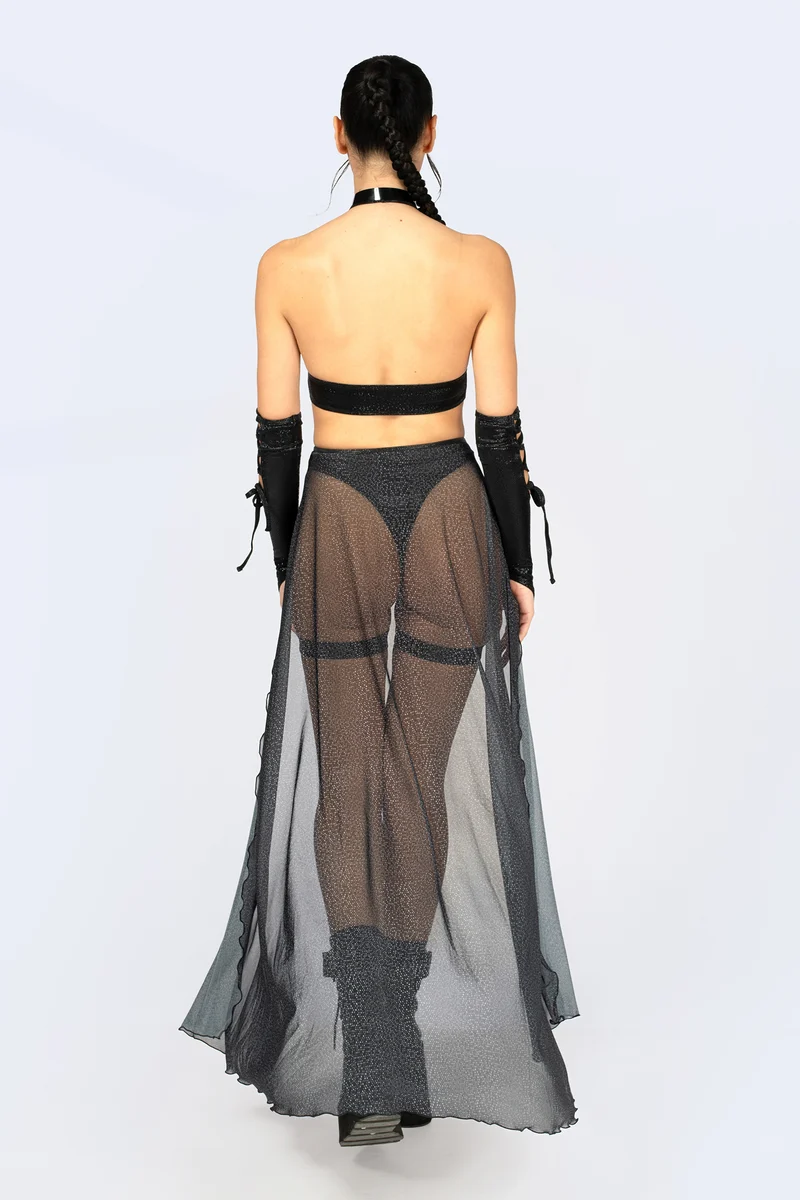 Bite Back Lace Up Shorts With Train