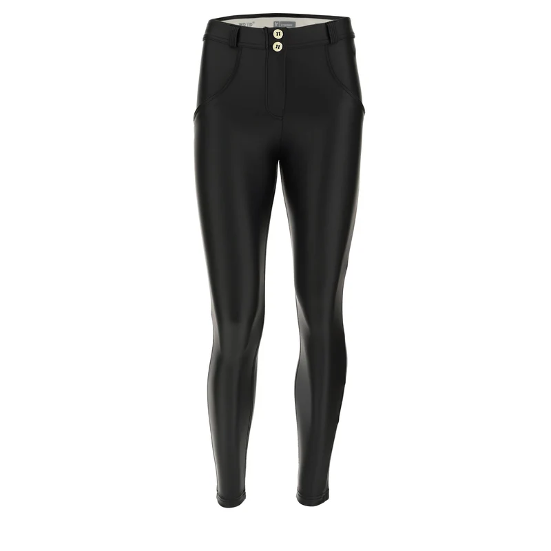 WR.UP Push-Up Regular Waist Skinny 7/8 Vegan Leather Pant - Black