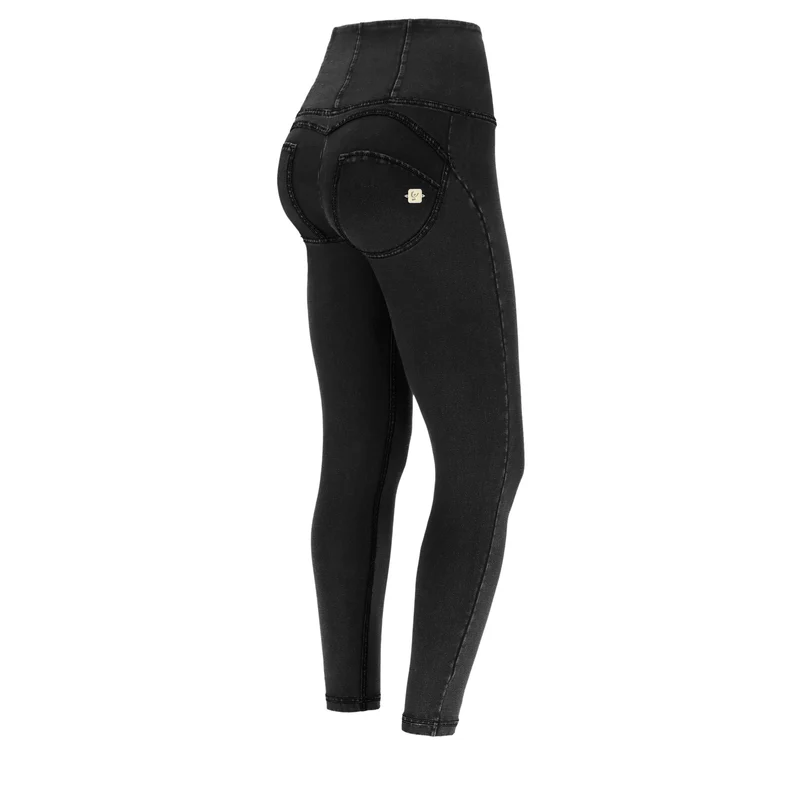 WR.UP Push-Up High Waist Skinny 7/8 Denim Jeans - Denim Black - Black Seam