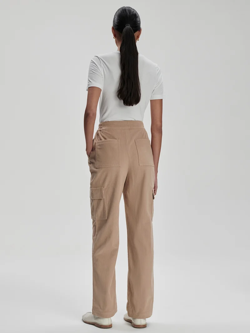 Plush Cord Straight Cargo Trouser Long