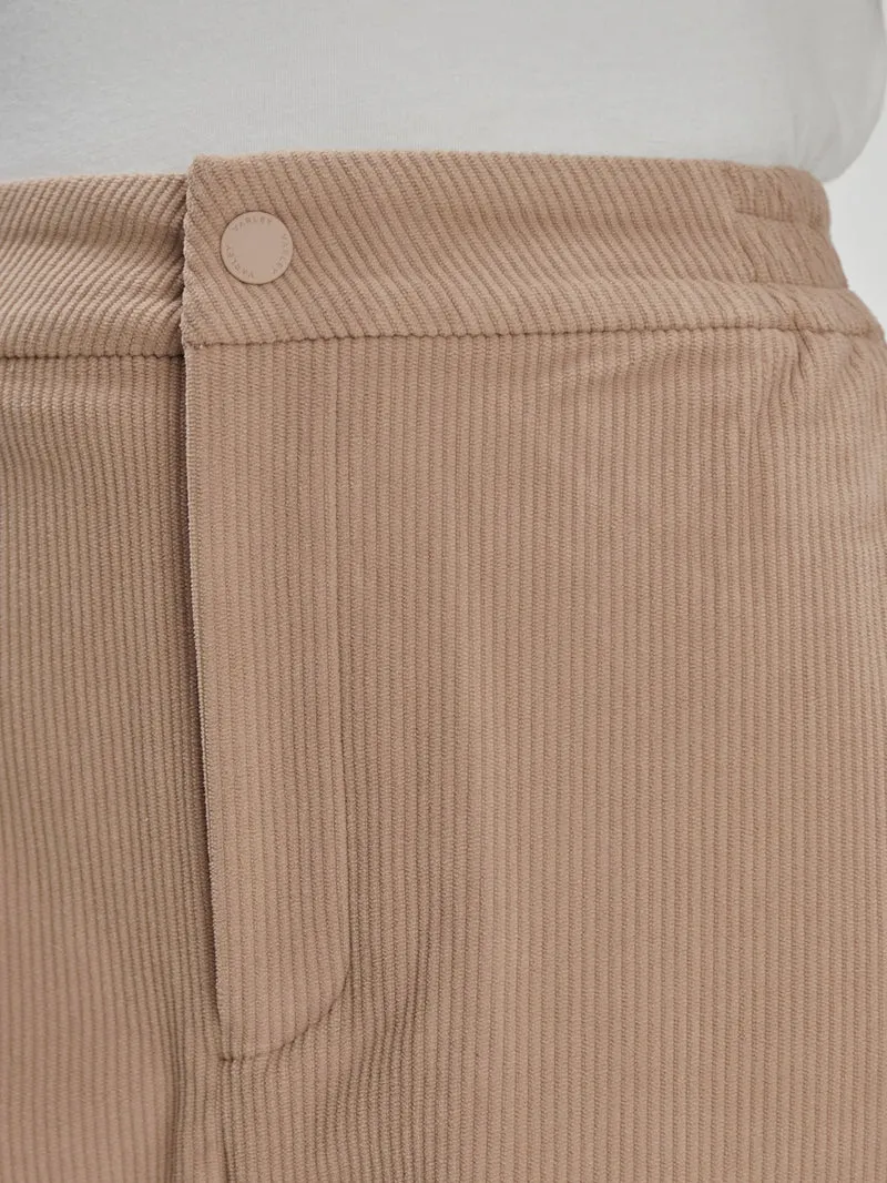 Plush Cord Straight Cargo Trouser Long