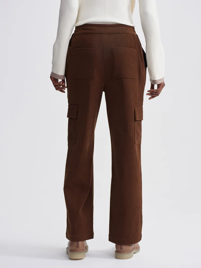 Plush Cord Straight Cargo Trouser Long