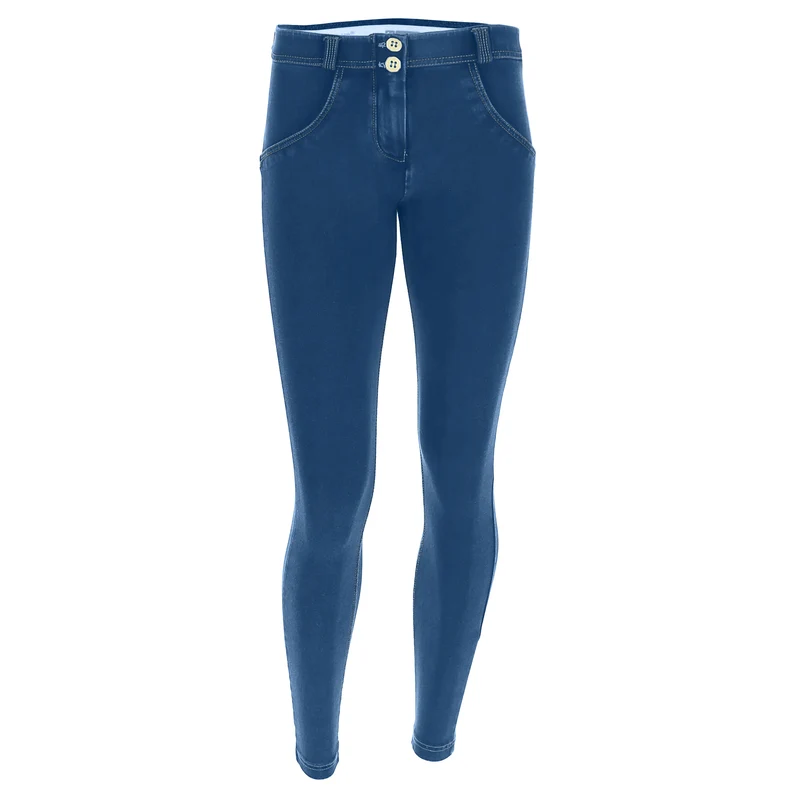 WR.UP Push-Up Regular Waist Skinny 7/8 Denim Jeans - Denim Light Blue - Blue Seam