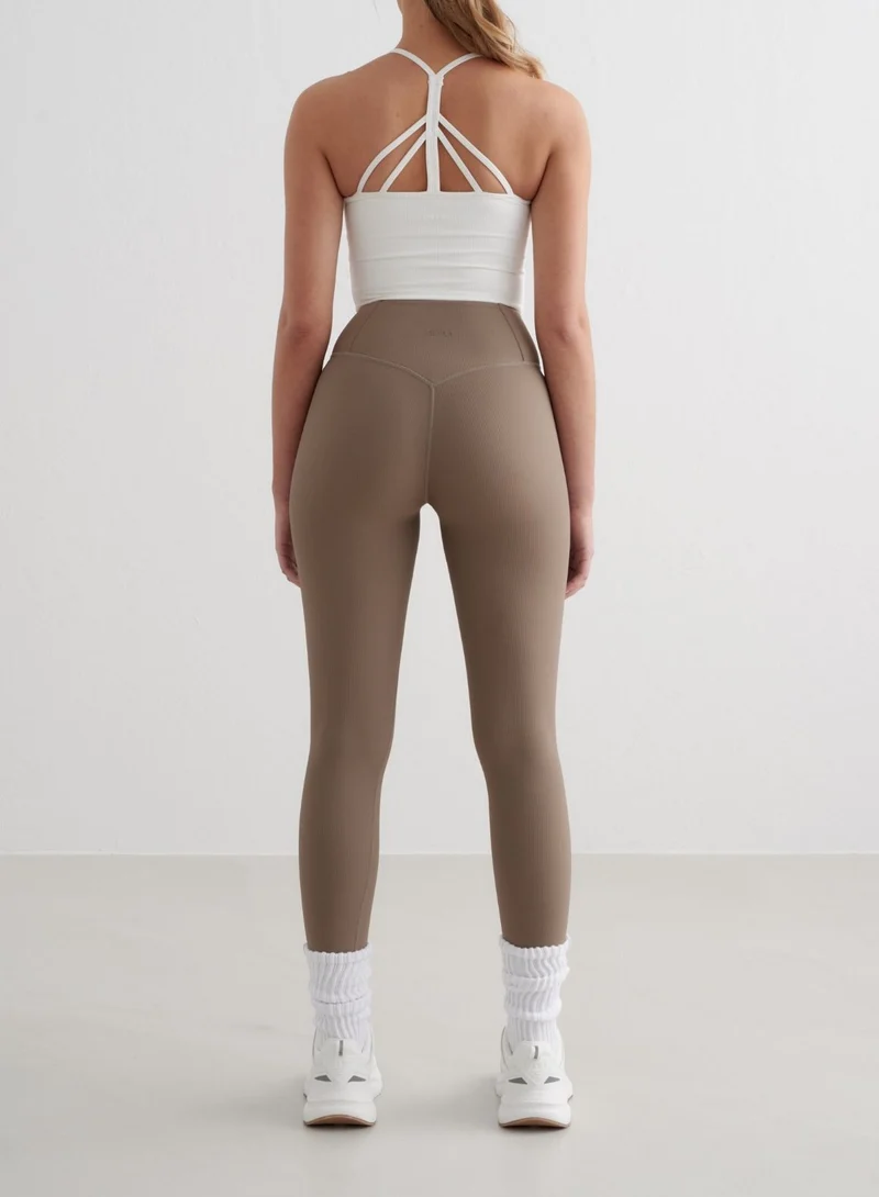 White Ribbed Performance Bralette