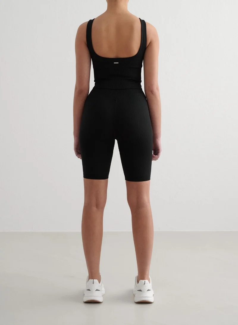 Black Ribbed Seamless Shaping Bralette