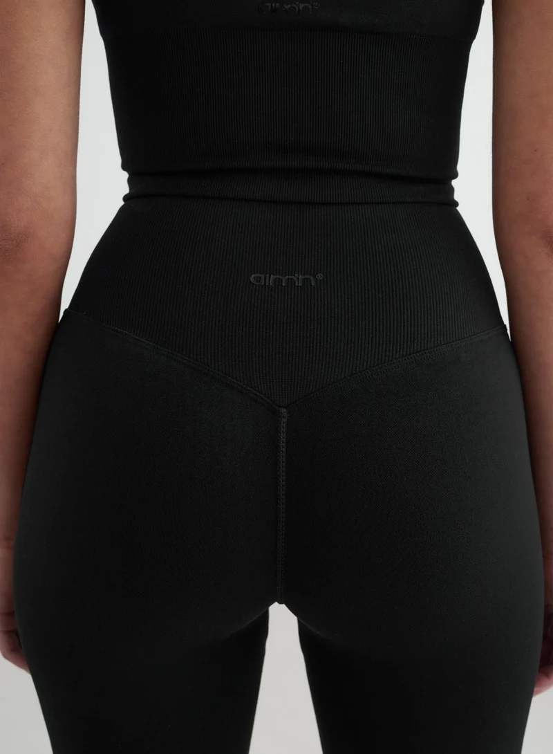 Black Shape Seamless Flare Tights