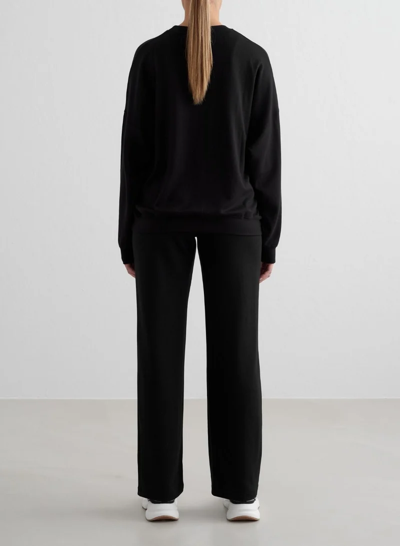 Black Comfy Modal Wide Pants