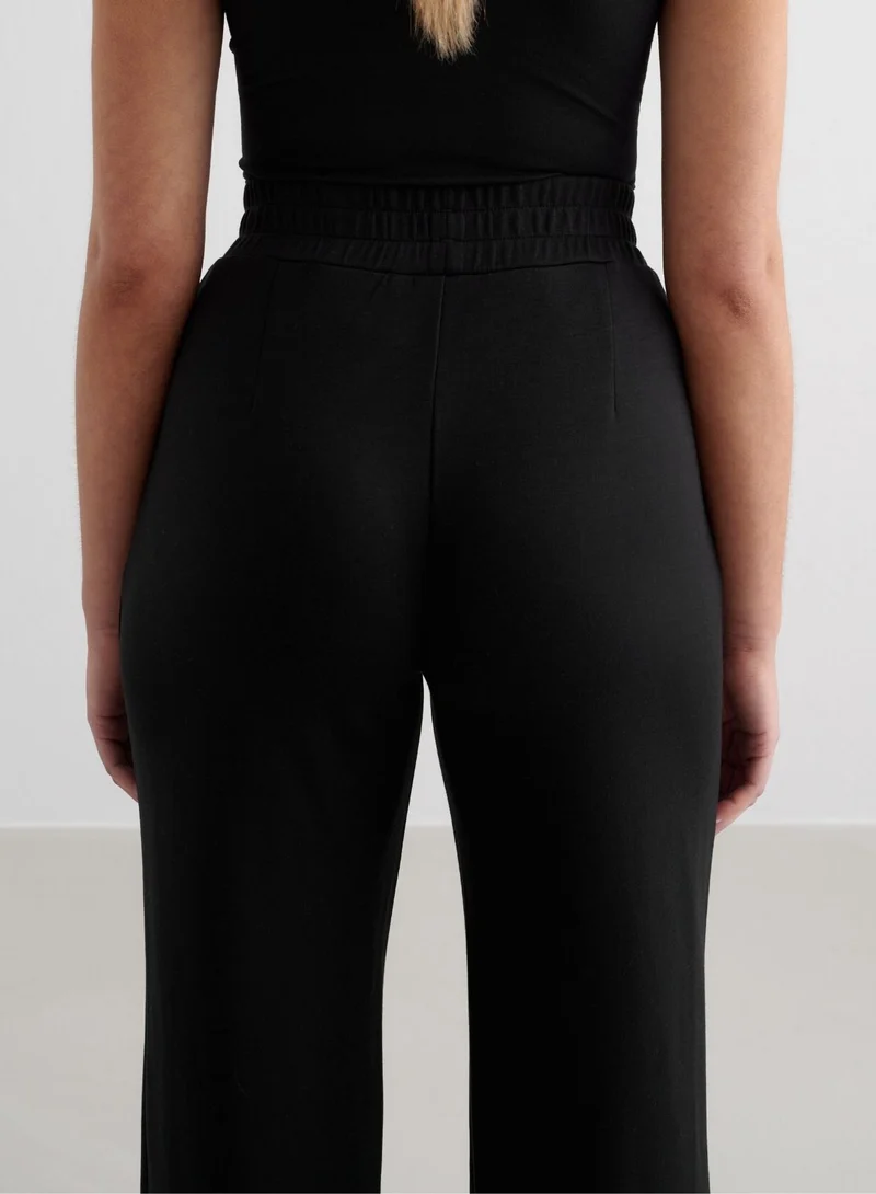 Black Comfy Modal Wide Pants
