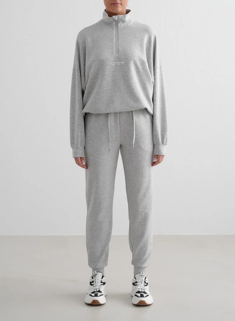 Light Grey Melange Comfy Modal Pants