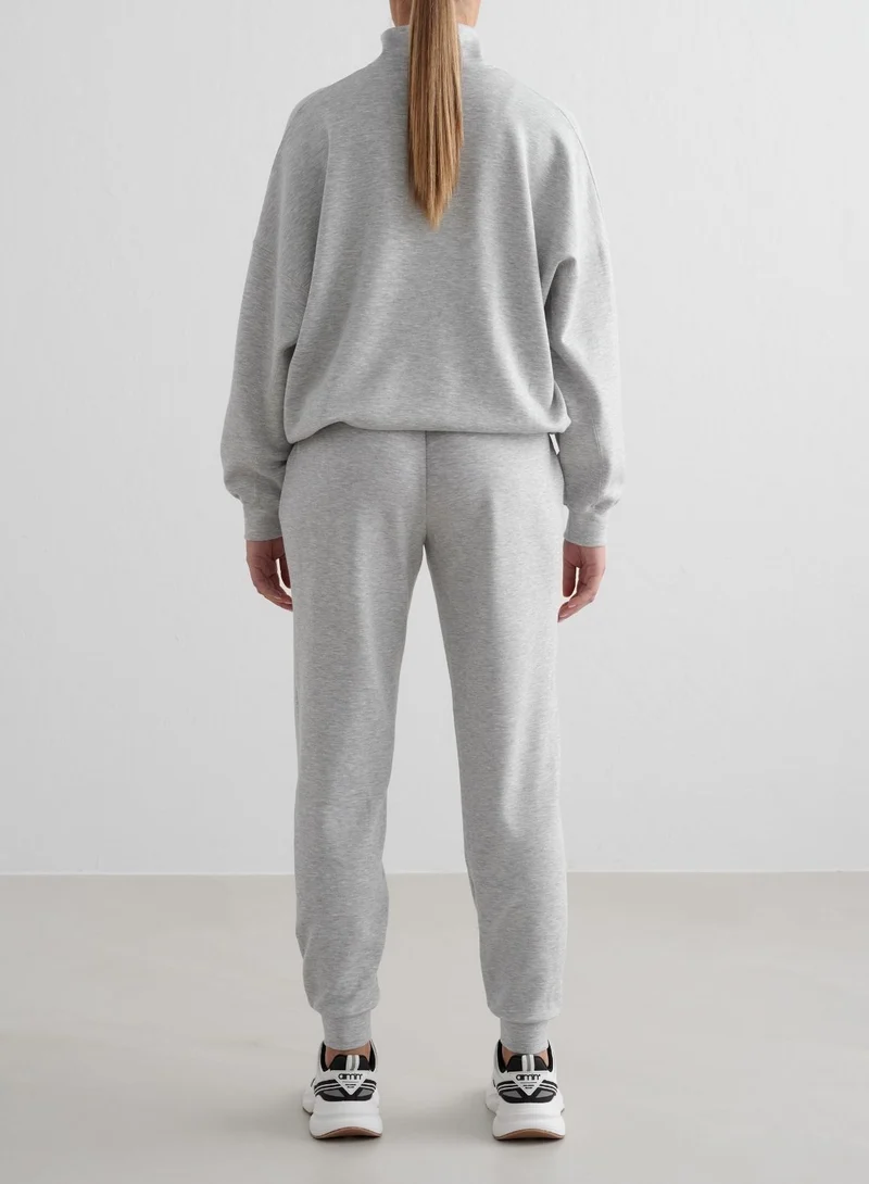 Light Grey Melange Comfy Modal Pants