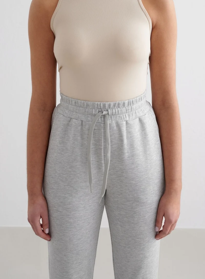 Light Grey Melange Comfy Modal Pants