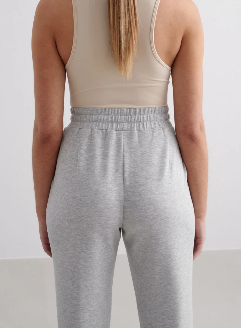 Light Grey Melange Comfy Modal Pants