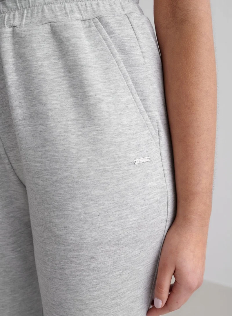 Light Grey Melange Comfy Modal Pants