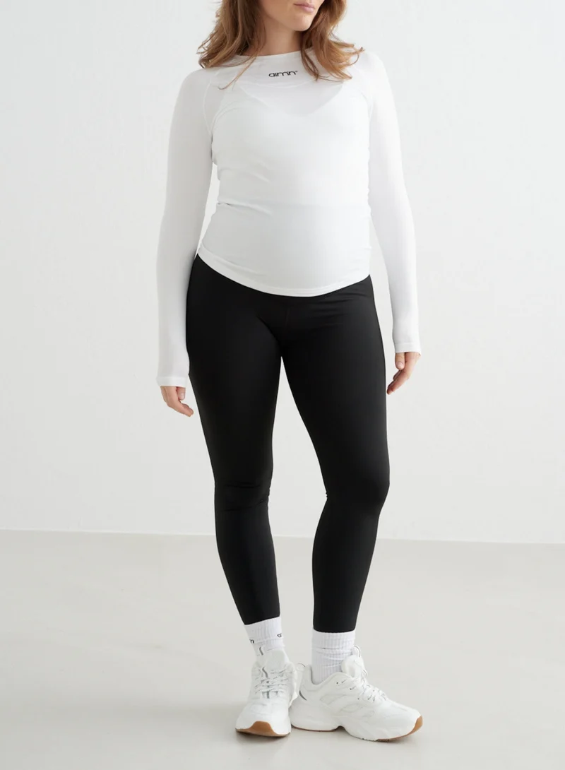 White Soft Basic Maternity Long Sleeve