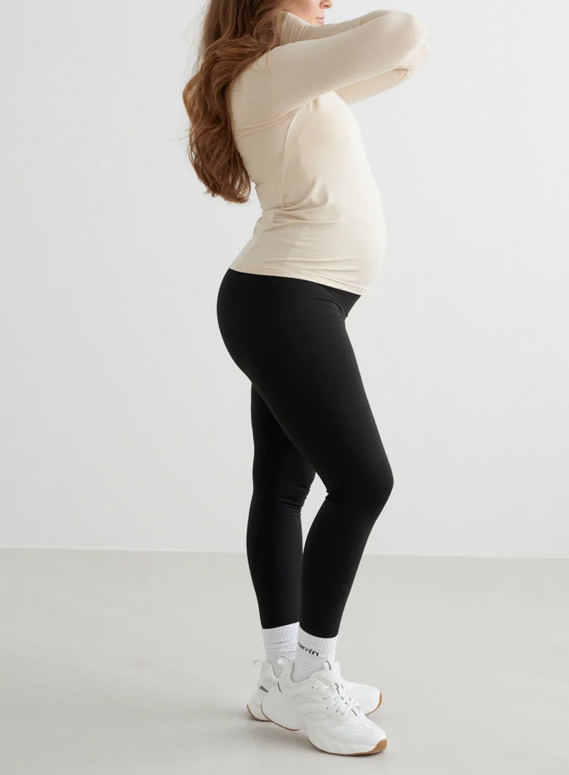 Café Au Lait Soft Basic Maternity Long Sleeve